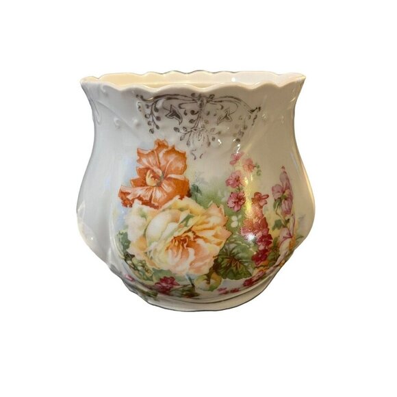 Vintage Floral Candy/Sugar Dish Biscuit Jar with Lid Floral Pattern Antique - Picture 15 of 16